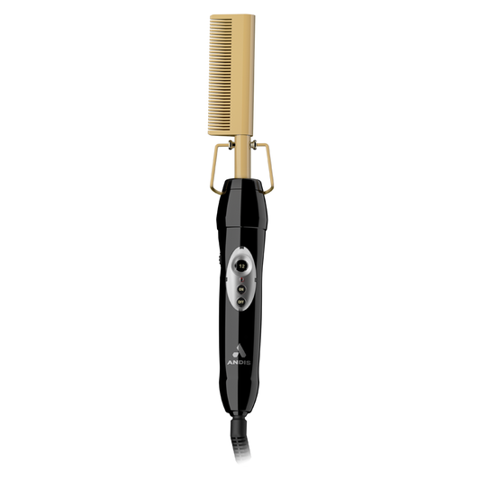 Andis #38335 At-Home High Heat Gold Ceramic Press Comb 450F 20 Heat Settings