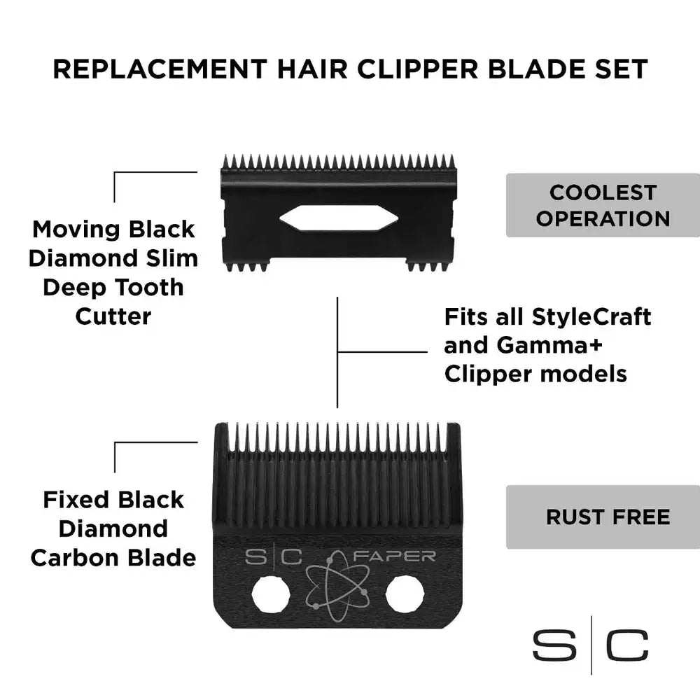 StyleCraft SC520B Hybrid Fade & Taper Blade Moving Slim Deep Tooth Slim Design