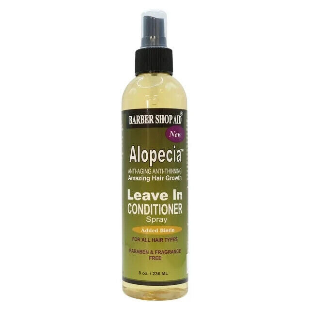 Barber Shop Aid Amazing Hair Growth Leave In Conditioner Spray Added Biotin 8oz