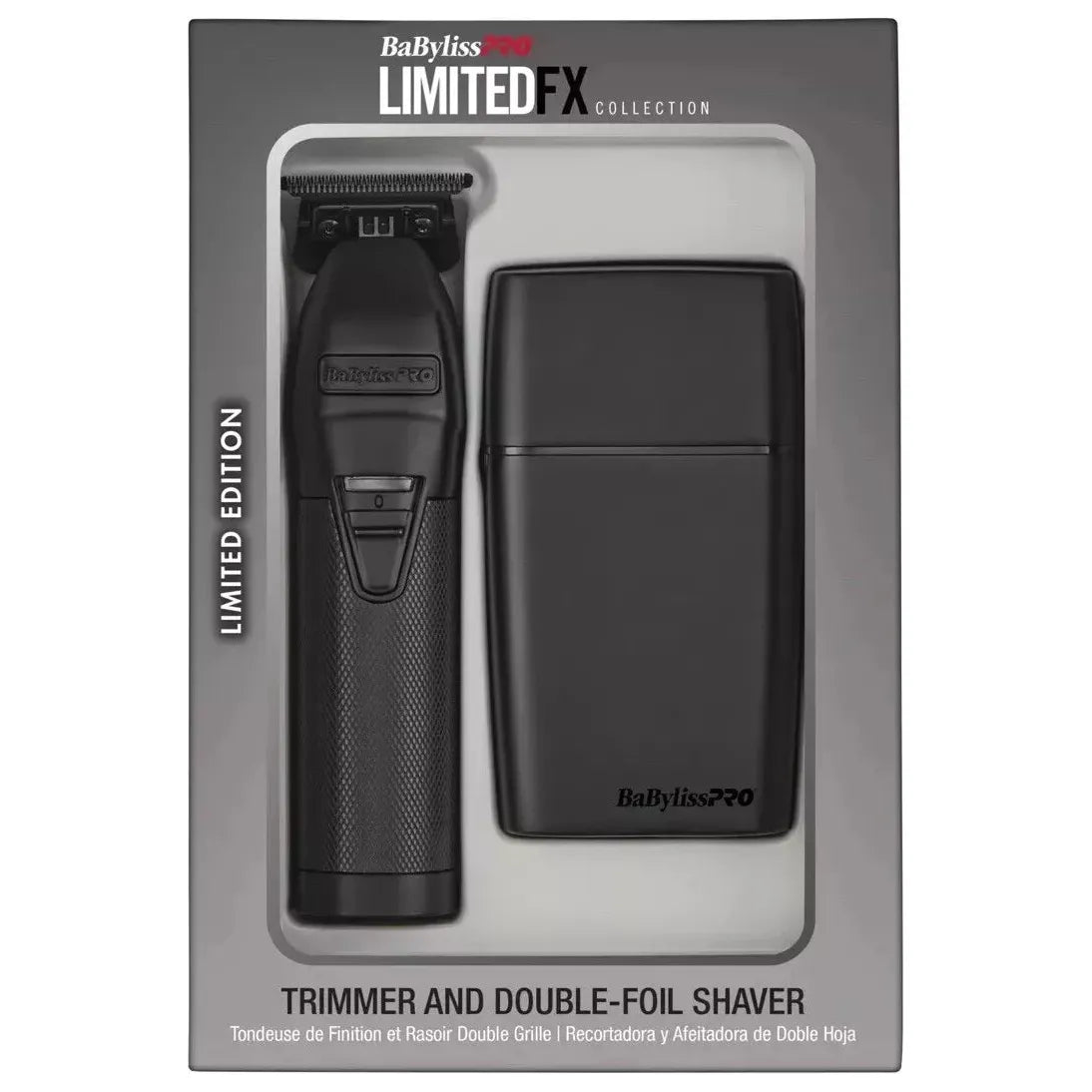 BaBylissPRO FXDUOFS2TMB LimitedFX Matte Black Trimmer & Double Foil Shaver Set