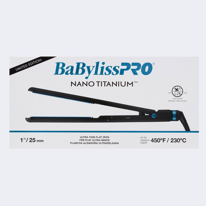 BaBylissPRO BNTMB4072TUC Nano Titanium 1"/25mm Ultra-Thin Flat Iron 450F 240V