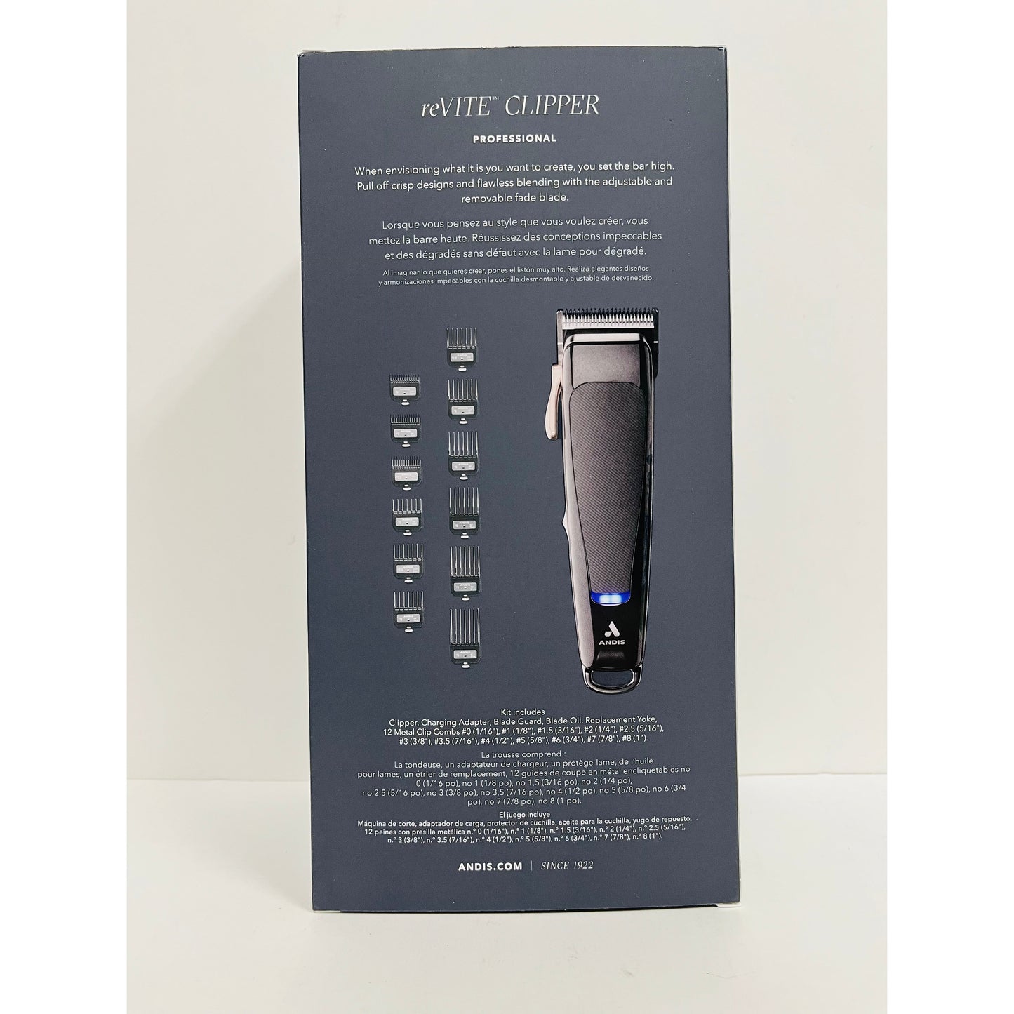 Andis 86000 reVITE Clipper Professional Long Last Li-Ion Battery Elevated Design