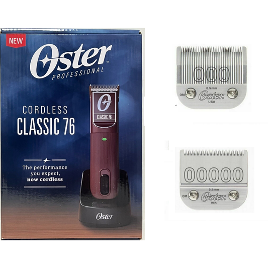 Oster 76076-910 Cordless Classic 76 Clipper Blade Size 000 & 00000 Included