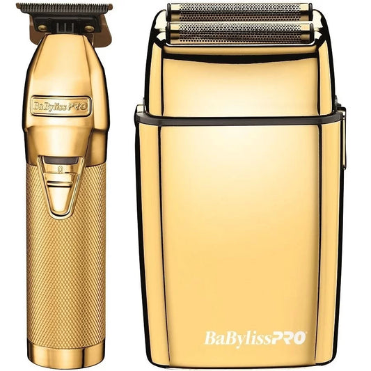 BaBylissPRO FXHOLPK2GN GoldFX Collection Combo Trimmer & Double Foil Shaver