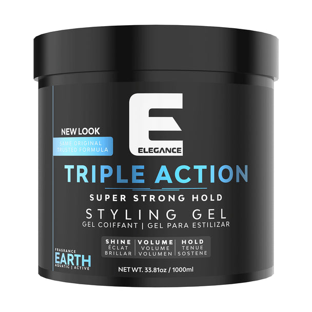 Elegance Triple Action Styling Gel Super Strong Hold 33.8oz Earth, Vitamin VB5