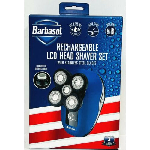 Barbasol Rechargeable LCD 5 Head Wet/Dry Electric Shaver With Stainless Blades