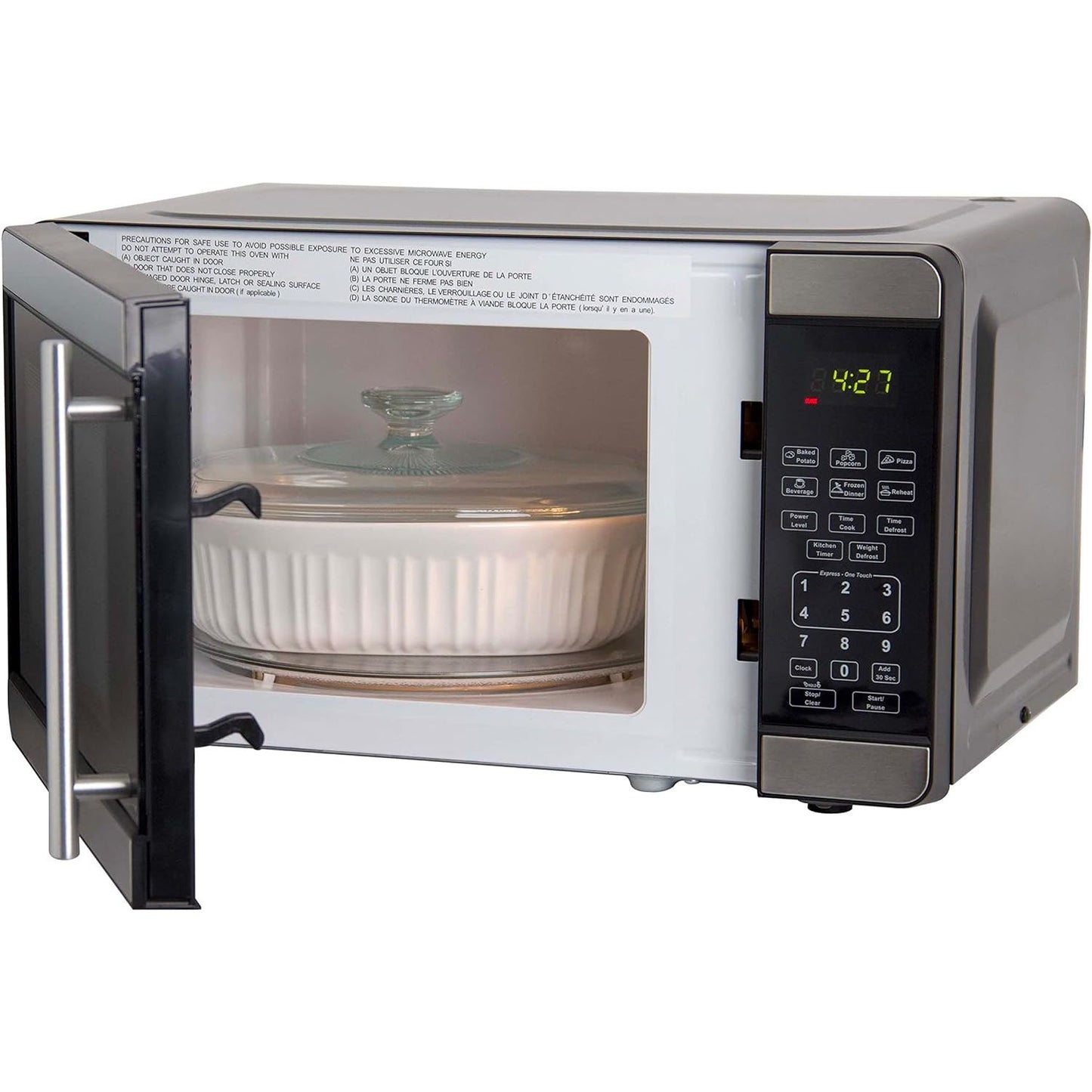 Avanti MT7V3S Microwave Oven 700W 6 Pre Cook Settings Speed Defrost Glass Turntable Metallic