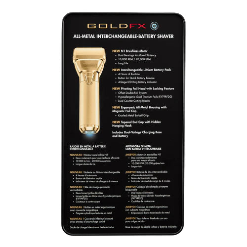 BaBylissPRO FX79FSG GoldFX All-Metal Interchangeable-Battery Shaver