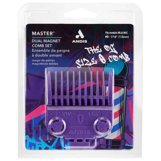 Andis #561385 Master Dual Magnet Comb Set Size #0 Comb Fits Model ML & MLC