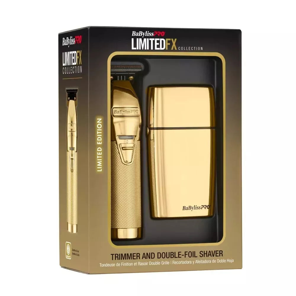 BaBylissPRO FXDUOFS2TG LimitedFX Trimmer & Double-Foil Shaver Gold Collection