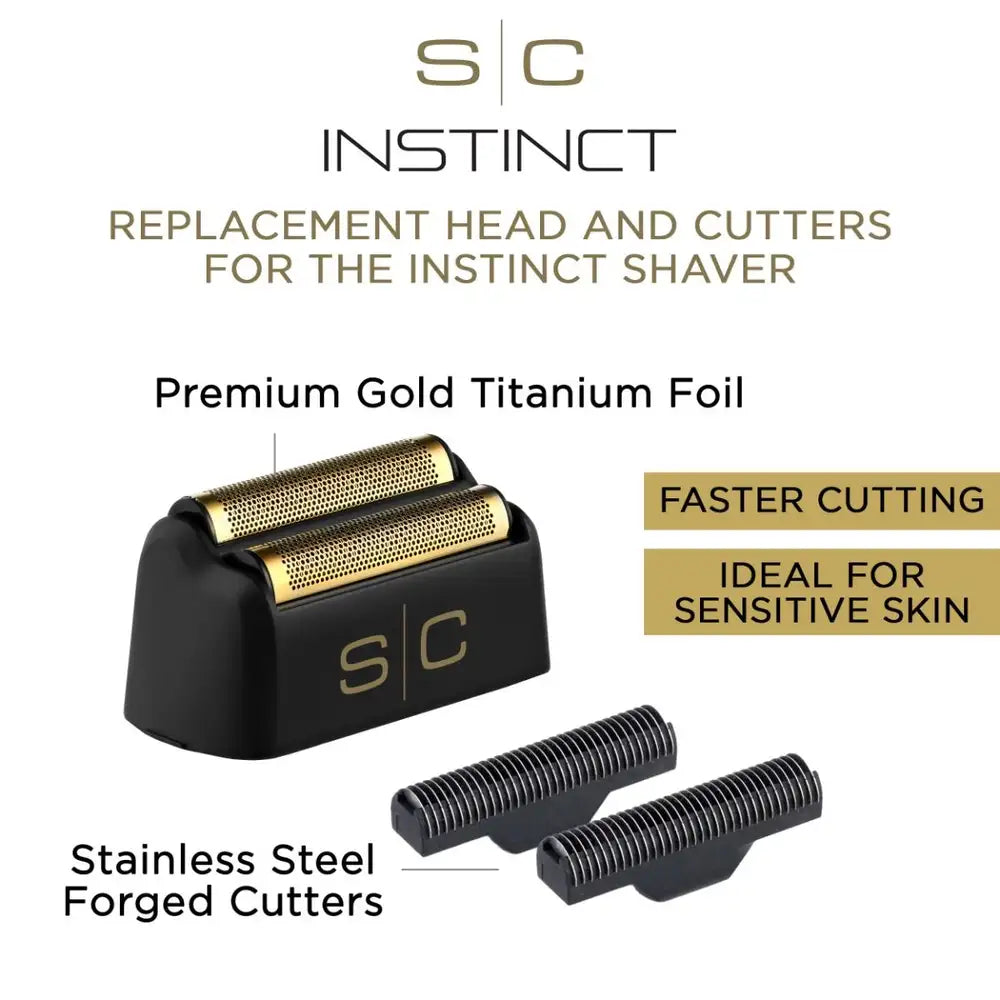 StyleCraft SC542B Instinct Shaver Replacement Cutters & Foils Stainless Steel