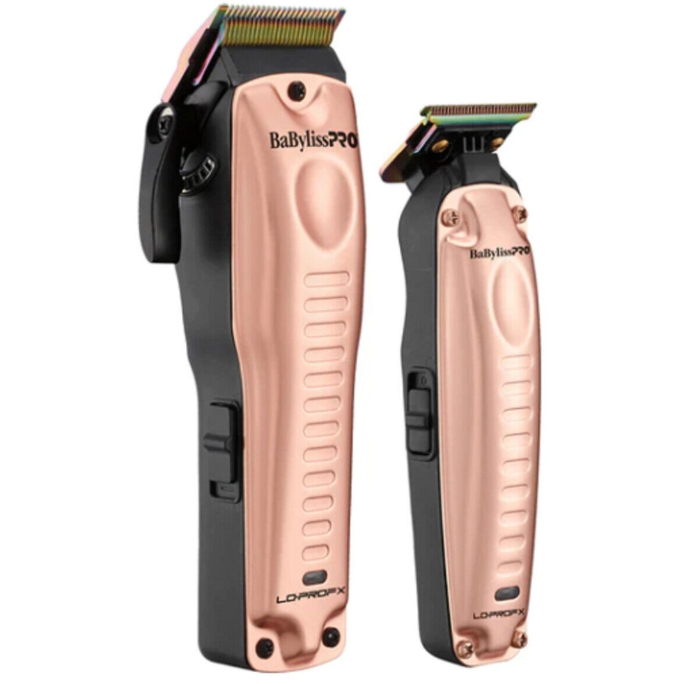 BabylissPRO FXHOLPKLP-RG Rose Gold Lo-ProFX Clipper & Trimmer Combo NEW