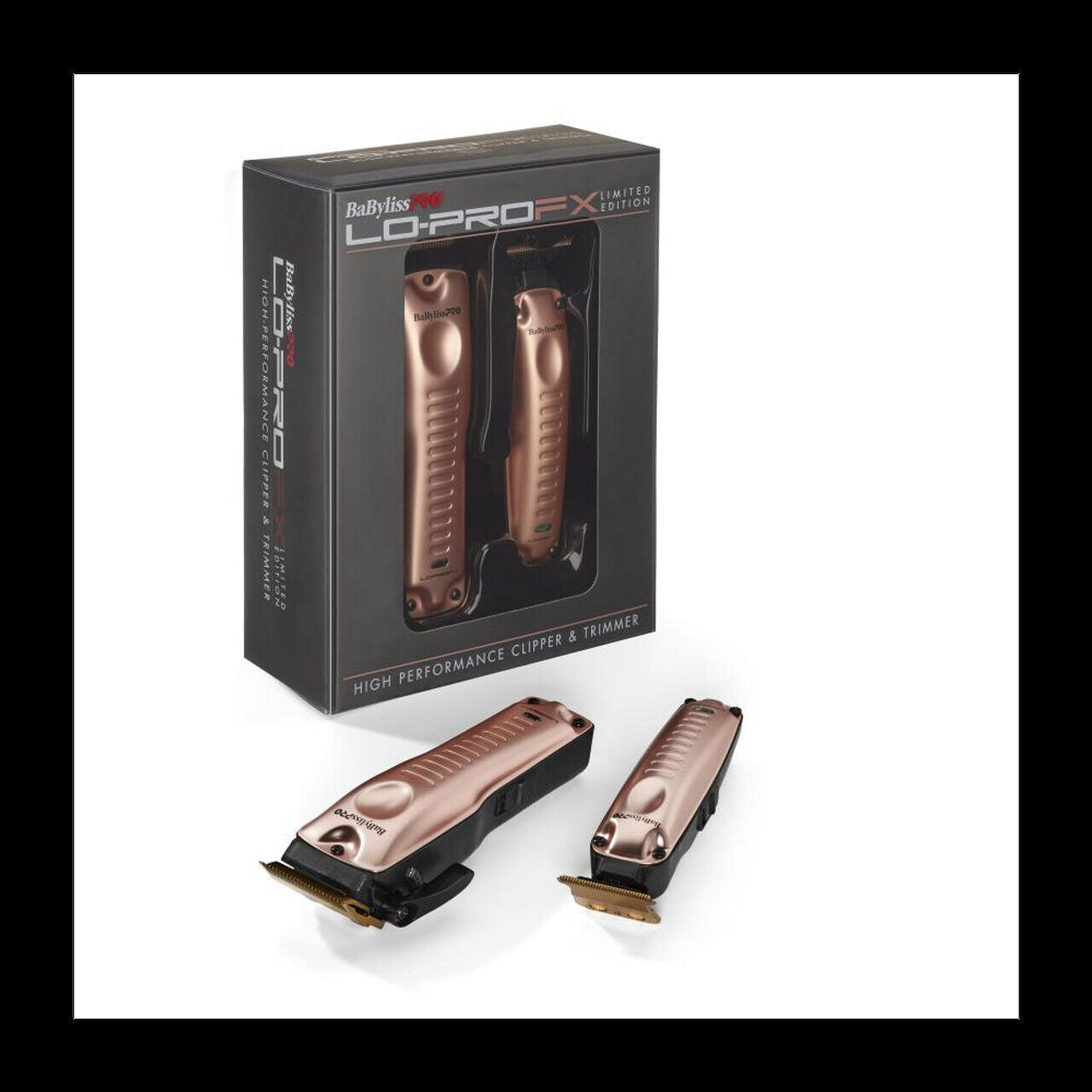 BabylissPRO FXHOLPKLP-RG Rose Gold Lo-ProFX Clipper & Trimmer Combo NEW