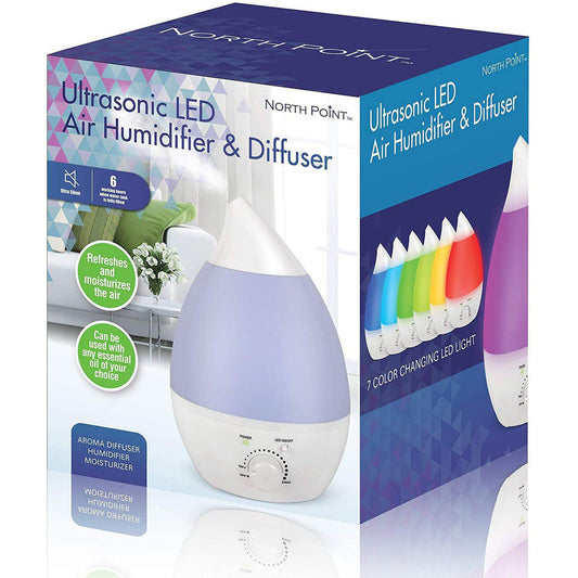 North Point Ultrasonic LED Air Humidifier And Diffuser 7 Colors 100-240V