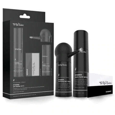 The Rich Barber N'hance™ Pro Barber Kit II - 4-in-1 Hair Building Fibers, Hold Spray & Application Set Variation