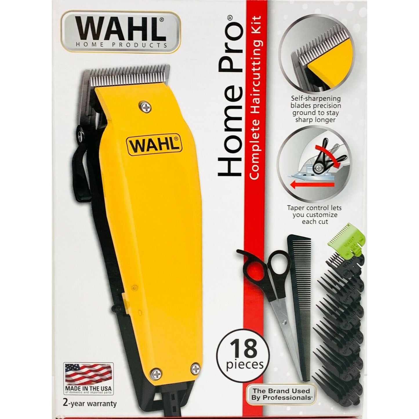 Wahl 9243-6308 Home Pro 18 Pieces Complete Haircutting Kit Clipper Trimmer