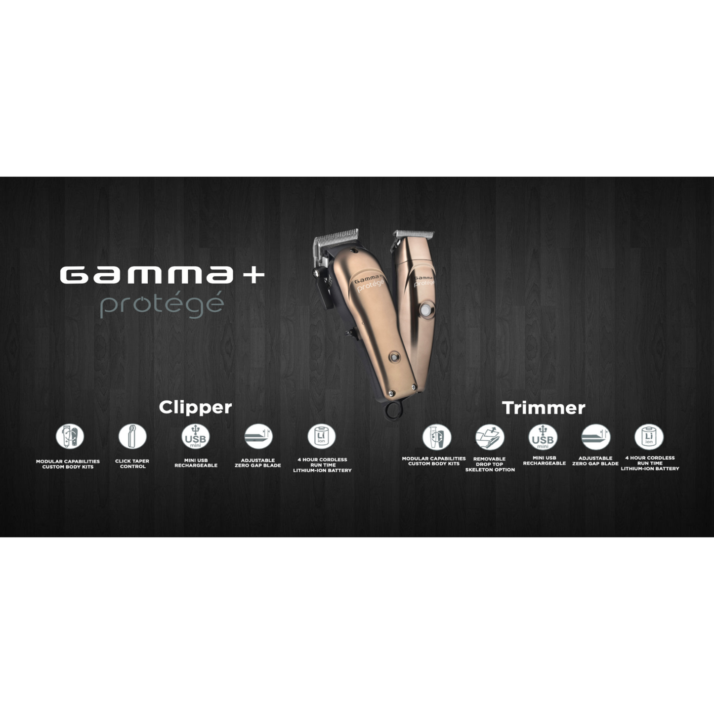 GAMMA+ PROTEGE CLIPPER & TRIMMER COMBO