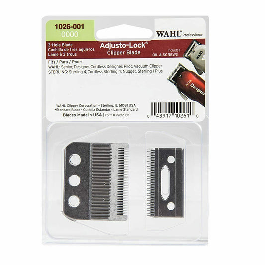 Wahl Adjusto-Lock #0000 Accessory Clipper Blade 3-Hole Replacement Blade #1026-001