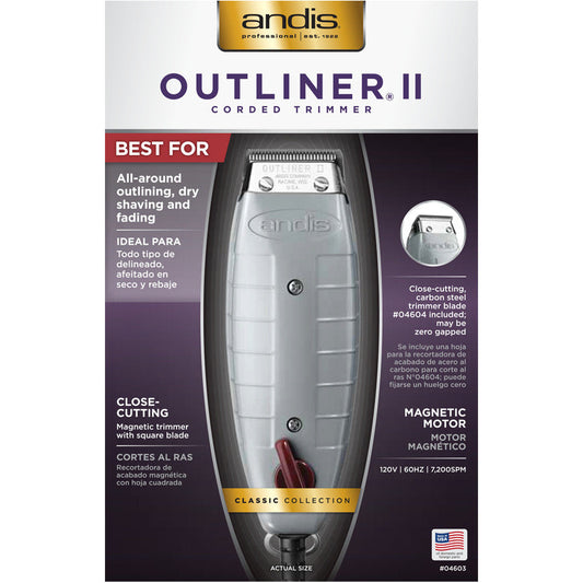Andis 04603 Outliner II 2 Corded Trimmer Square Blade Trimmer