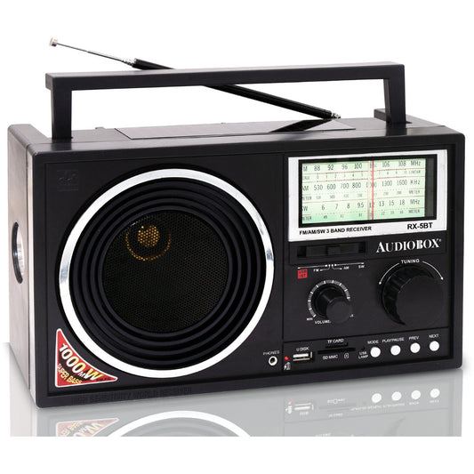 Audiobox RX-5BT Portable 3-Band Bluetooth/Solar Radio