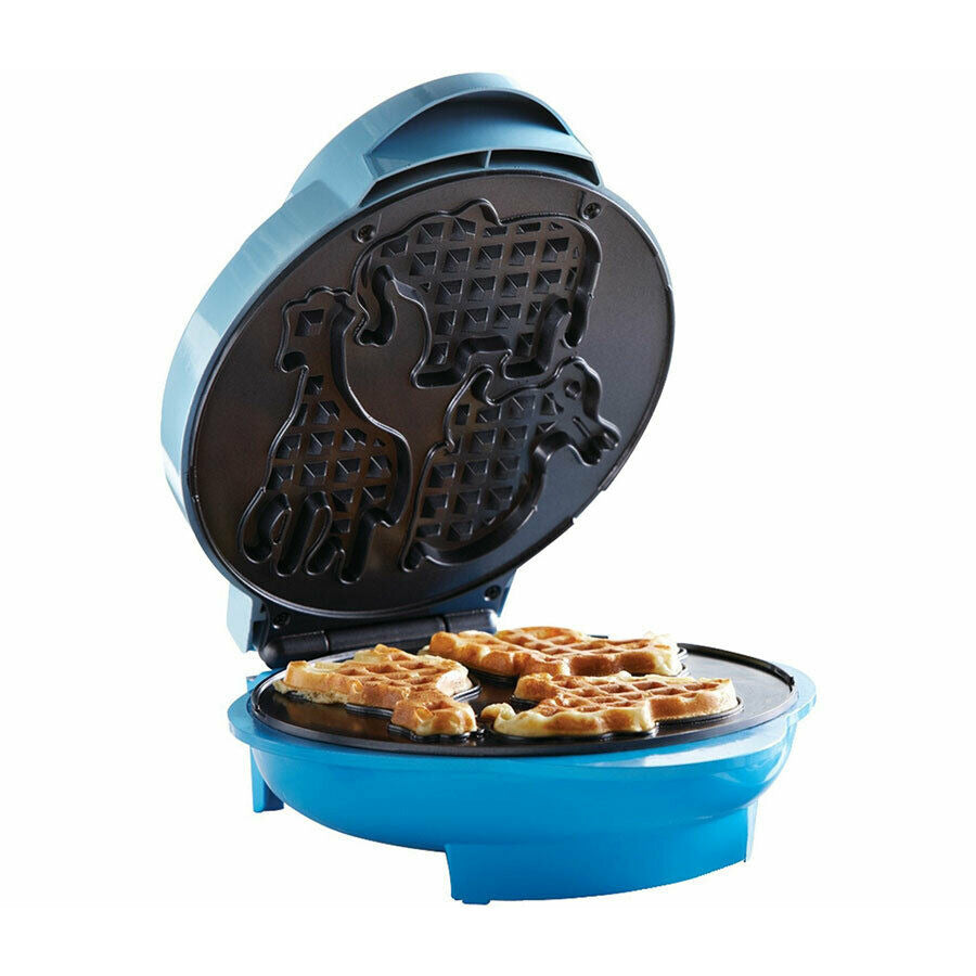 Brentwood TS-253 Non-Stick Animal Shape Waffle Maker 1000W Machine Blue 120V