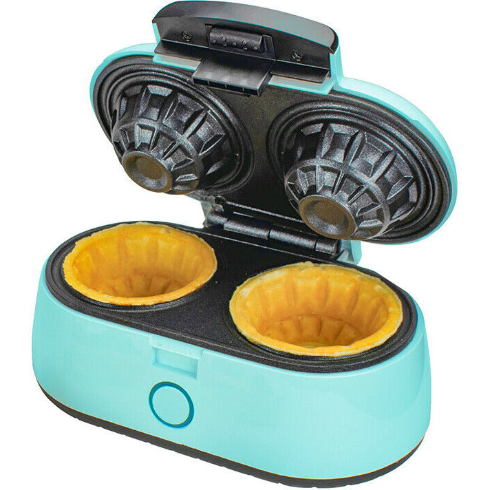 Brentwood TS-1402BL Double Waffle Bowl Maker Blue 1000 Watt 120V