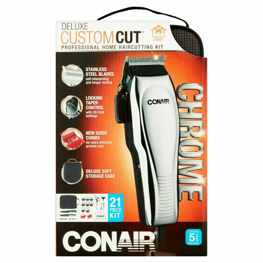 Conair HC201 Deluxe Custom Cut Chrome 21 Piece Home Haircutting Kit