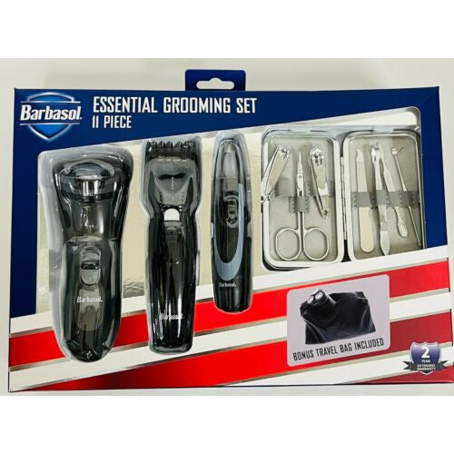 Barbasol CBK1-5002-KIT 11 Piece Essential Grooming Kit Bonus Travel Bag